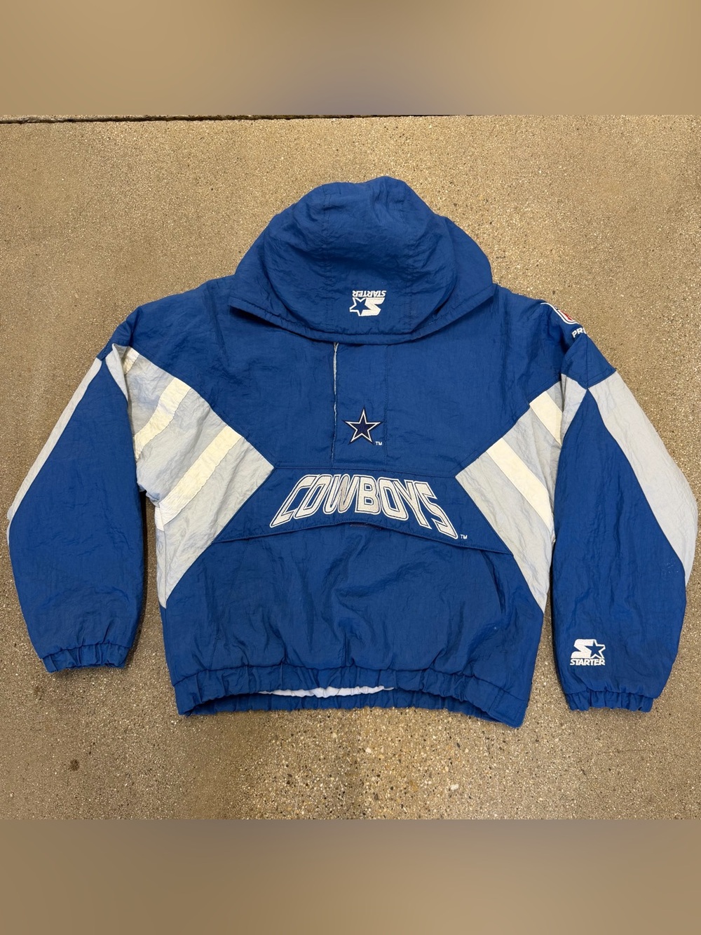 Vintage Starter Dallas Cowboys NFL Pro Line Puffer Jacket Kids Large Pullover